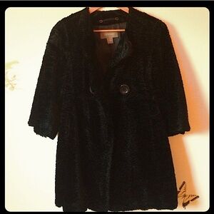 Ann Taylor 40s style faux fur coat xsmall NWOT